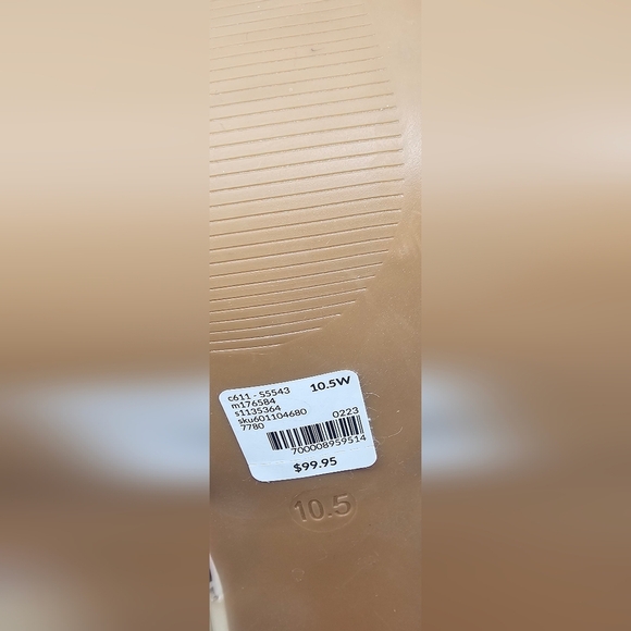 Lane Bryant Dream Cloud Cross-Front Faux Leather Platform Block Heel Beige 10.5W - Picture 10 of 16